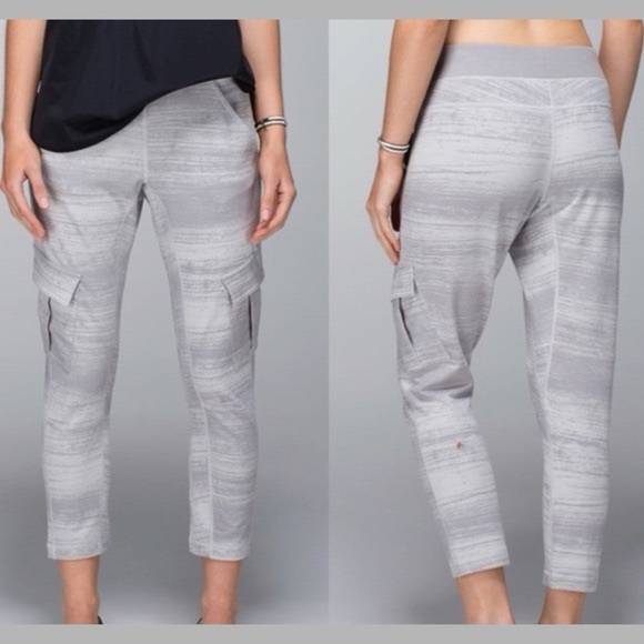Lululemon Athletica Gray Cargo Pants with Textured Fabric